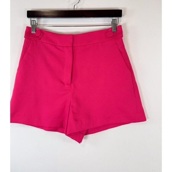 MILLY Womens Shorts Pink Aria Cady Button Tab High Rise Stretch Casual Size 4 - Picture 5 of 9